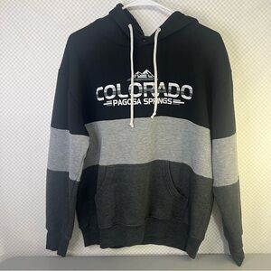 Tipsy COLORADO Gray And Black Hoodie Sweatshirt Unisex‎ Medium Made In USA